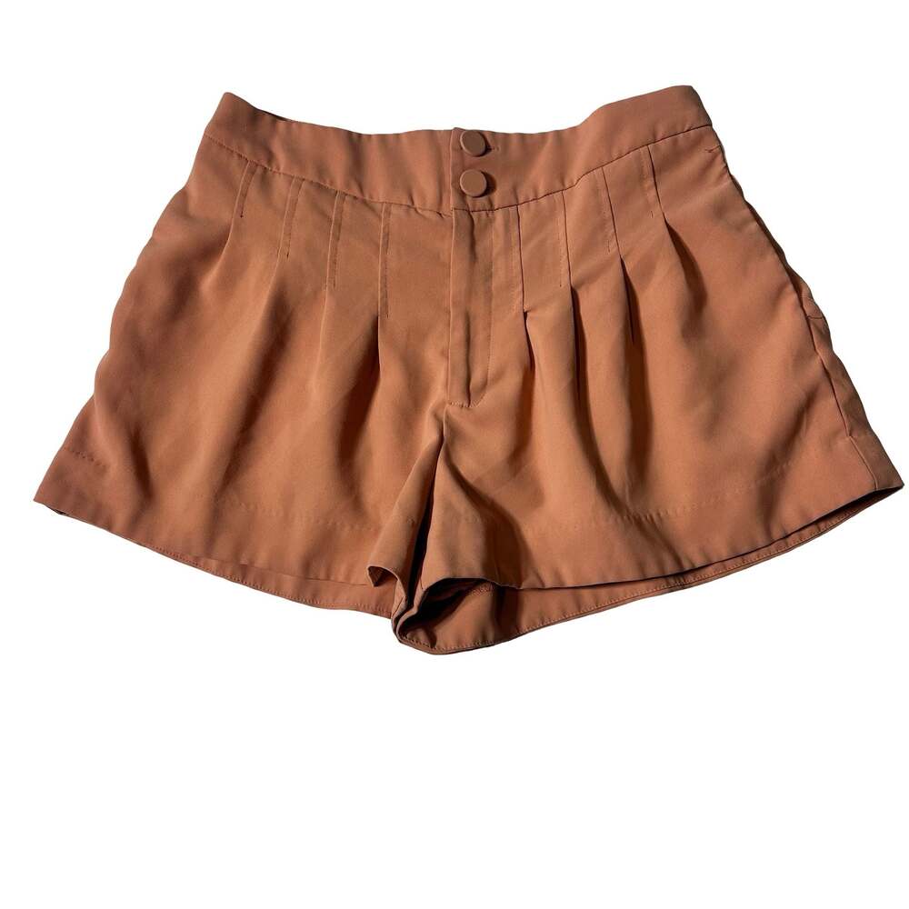 DO+BE Women’s High Waisted Pleated Tailored Shorts Blush Pink Size L